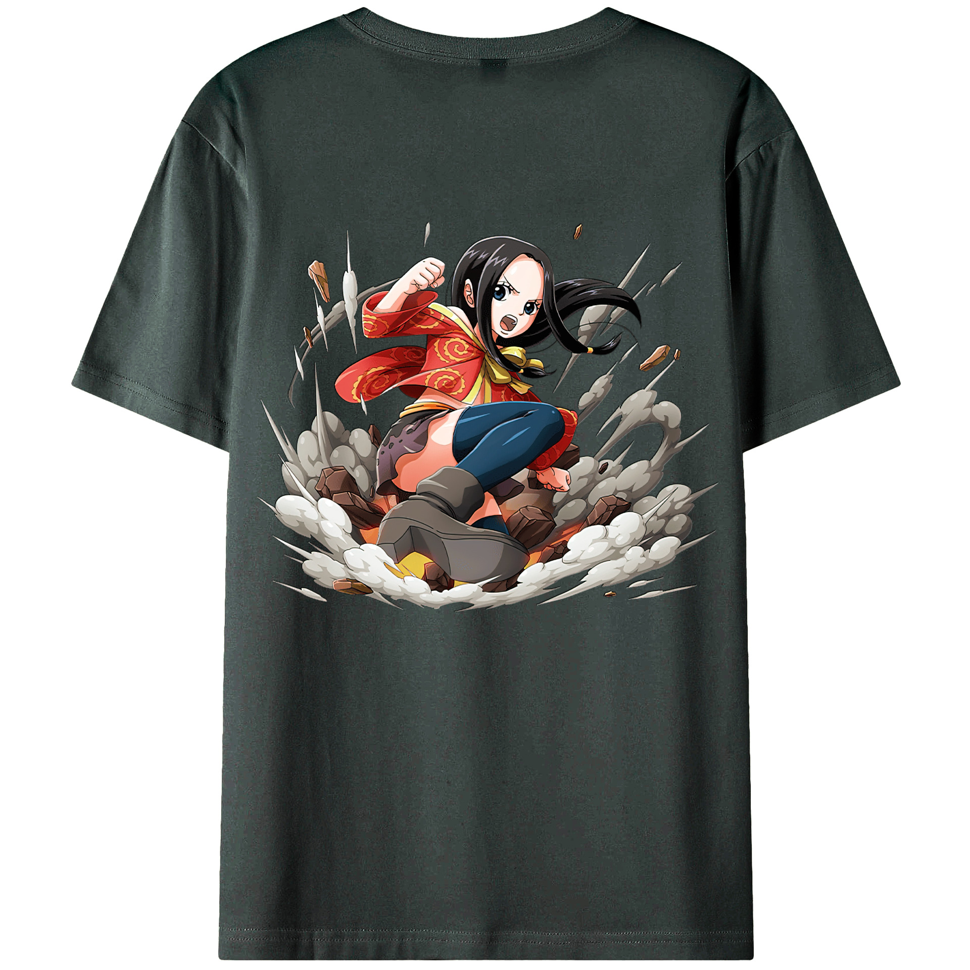 ワンピース ボア・ハンコック ONE PIECE Boa·Hancock 綿100％ メンズ半袖Tシャツ（バックプリント） 通気性